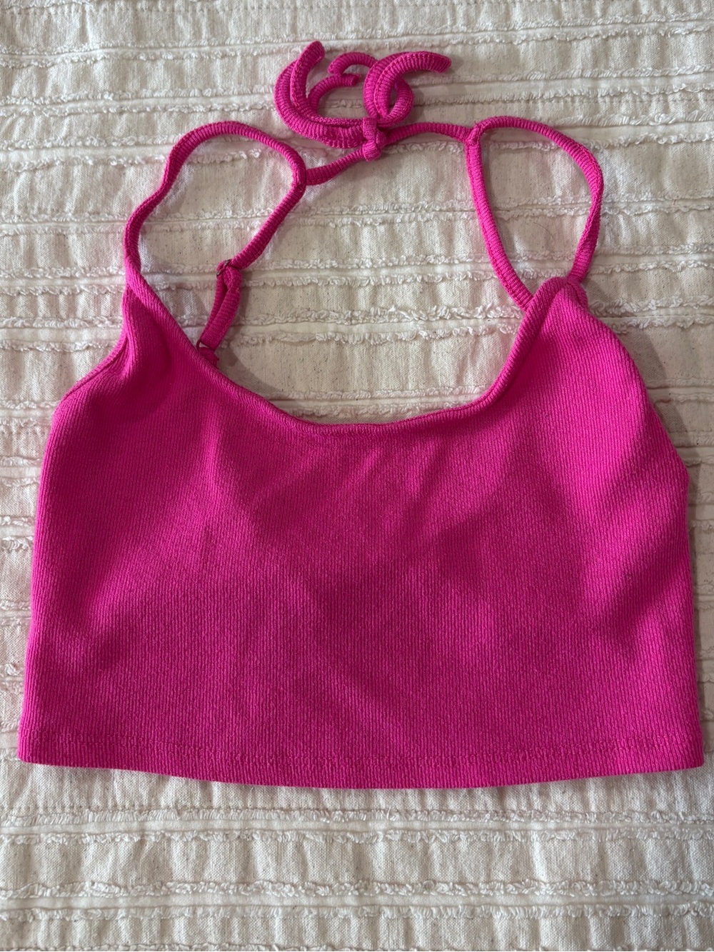 Urban Outfitters Hot Pink Knit Halter Crop Top Bralette